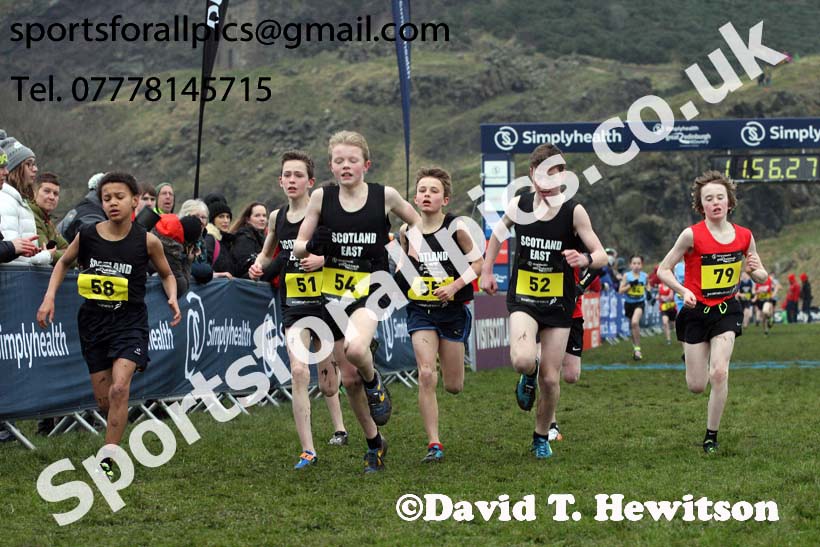 Inter District boys under-13s, 2018 Simplyhealth Great Edinburgh International XCountry. Photo: David T. Hewitson/Sports for All Pics
